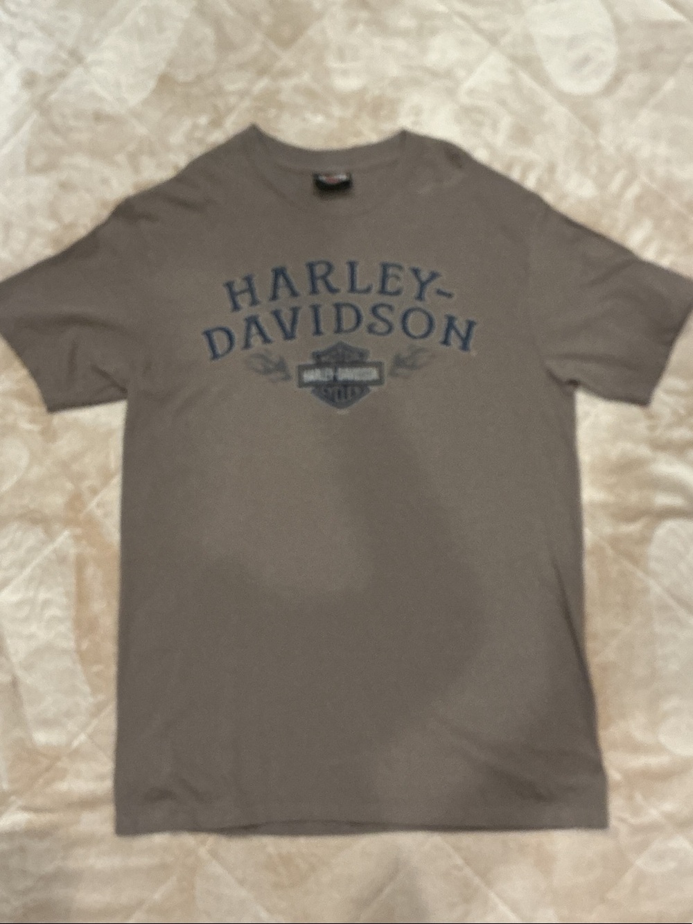 Harley-Davidson Brown Tee with Navy Logo